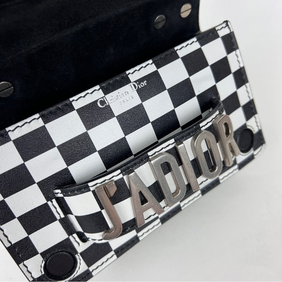 Christian Dior J’Adior Check Black White Checkered Flap Leather Bag - Picture 11 of 11